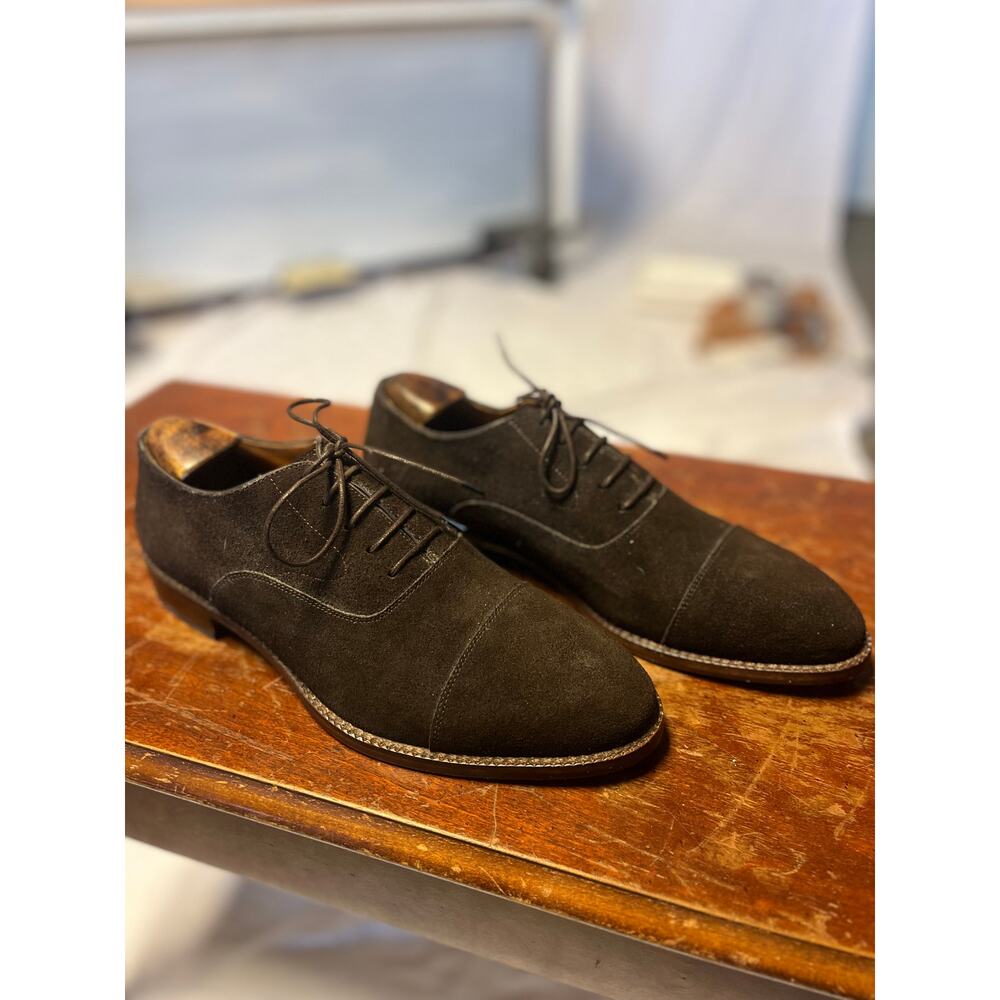 NEW Beckett Simonon Dean Oxfords Brown Water Repellent Suede 9